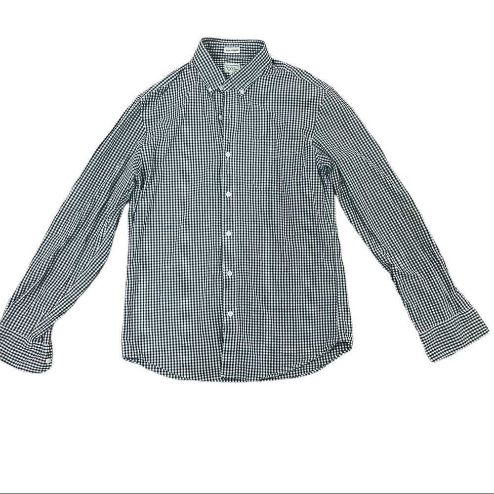 J. Crew Mens navy blue button down shirt sz M